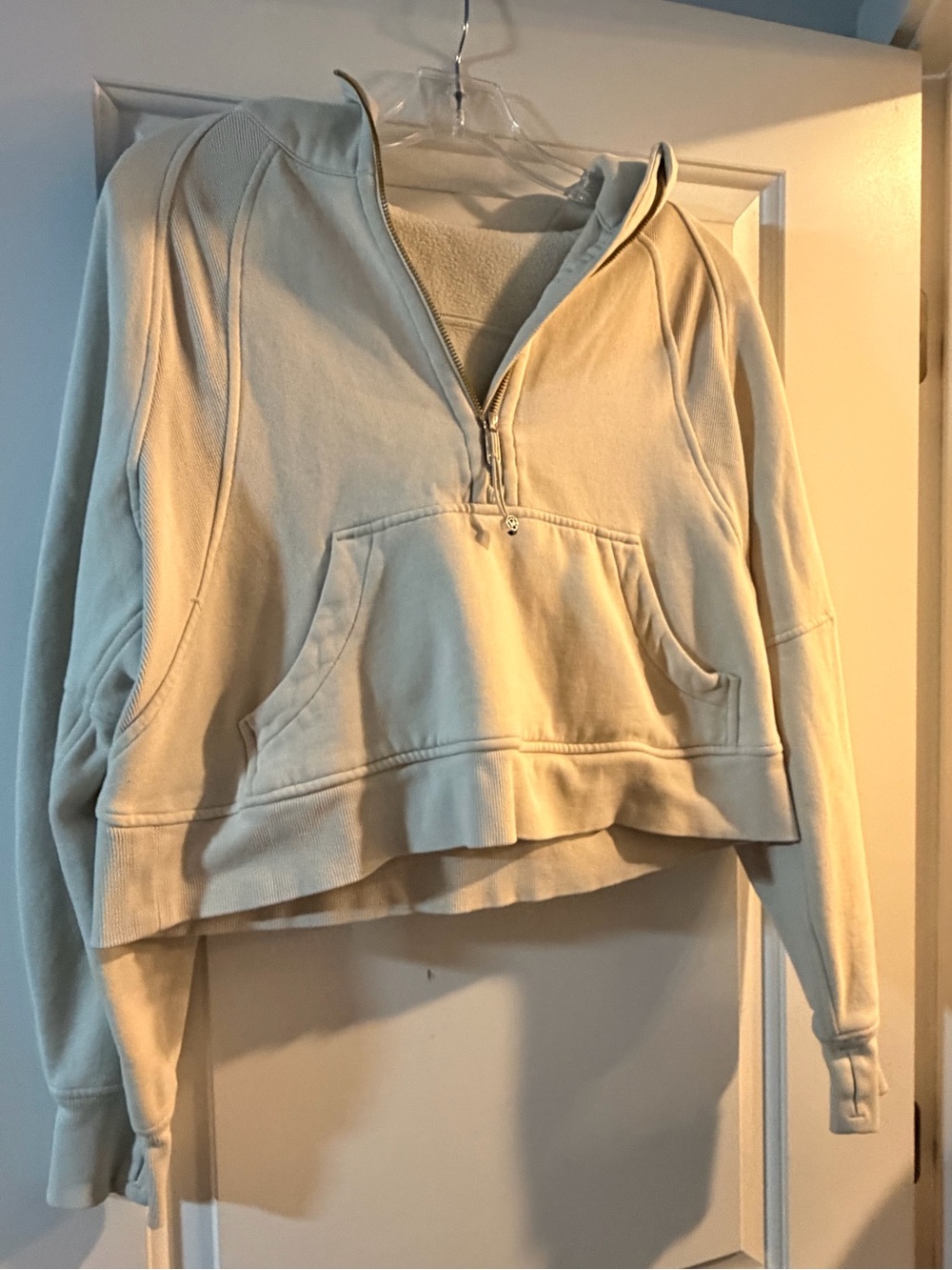 lululemon athletica Cropped Half-Zip Hoodie - Cream